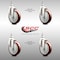 Service Caster 5 Inch 316SS Maroon Polyurethane Wheel Swivel 3/8 Inch Threaded Stem Caster Set SCC-SS316TS20S514-PPUB-MRN-381615-4 - alternate 4